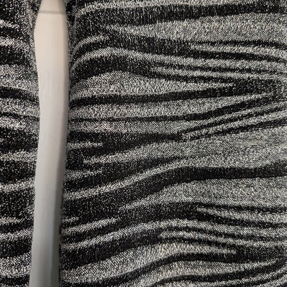 Rachel Zoe open back dress metallic print long sleeve mock neck small - Picture 4 of 16